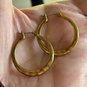 Robert Lee Morris Gold-Tone Hammered Hoop Earrings NFS